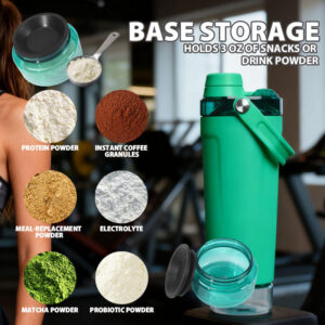 Leakproof Insulated Travel Tumbler with Built-In Valuables & Powder Storage