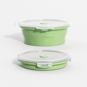 Small & Large Rectangle & Round Collapsible Silicon Lunch Box With Lid, Food Storage Container